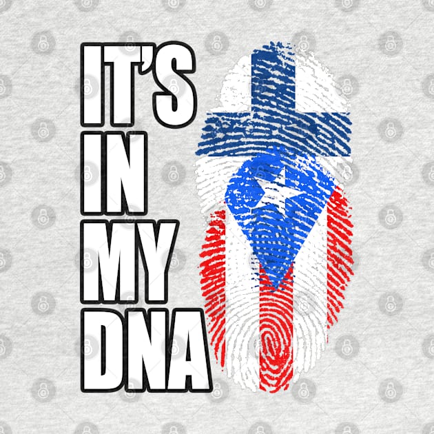 Finnish And Puerto Rican Mix DNA Flag Heritage by Just Rep It!!